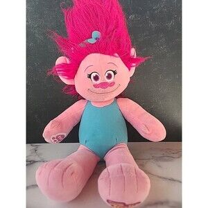 Build A Bear Trolls Princess Poppy Stuffed Doll Plush Pink, READ
